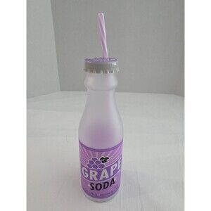 Disney Parks Grape Soda Water Bottle with Straw – Pixar Up Carl and Ellie NEW